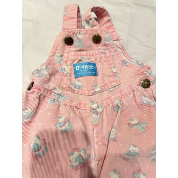 - Vintage, Vestbak Osh Kosh Corduroy Overalls 3-6 Month Pink Bears with sh… - Picture 1 of 15
